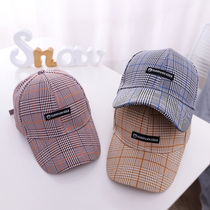 Childrens hats spring and summer baseball caps British plaid fashion Joker sun hats baby fashion sunscreen hats