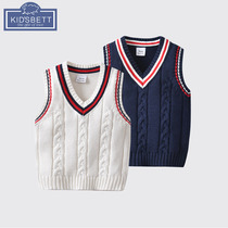 Boy waistcoat spring and autumn 1-2-3 years old male baby outside wearing childrens waistcoat spring baby knitted vest pony clip