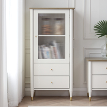 Fan-style light extravagant full solid wood black small household type lockers TV side cabinet living-room decorated cabinet display case