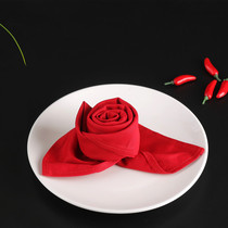 Napkins Cloth Folding Flowers Hotel Special Opening Cloth All-cotton Black Stomp Glasses Cloth Red Jacquard Dining Table Cloth Cup Flowers Without Dropping