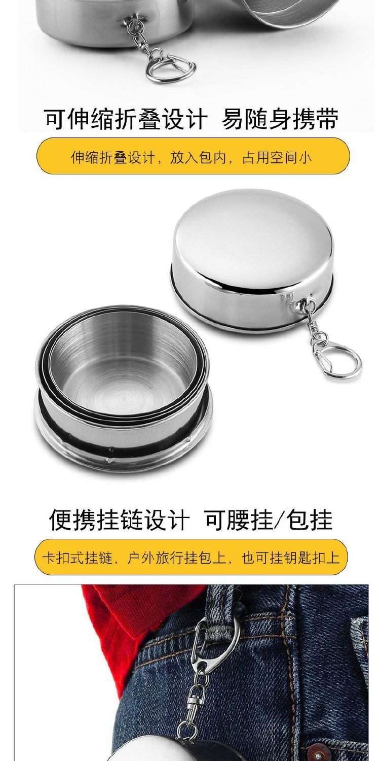 Thép không gỉ ly thủy tinh gấp ly rượu vang kính cốc kính di động ly rượu kim loại nhỏ rượu vang ly thủy tinh ly - Rượu vang giá đỡ rượu vang