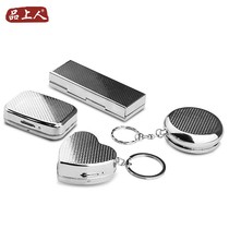 Stainless steel pill box Keychain Portable pill box Candy box Weekly pill box Chewing gum storage box