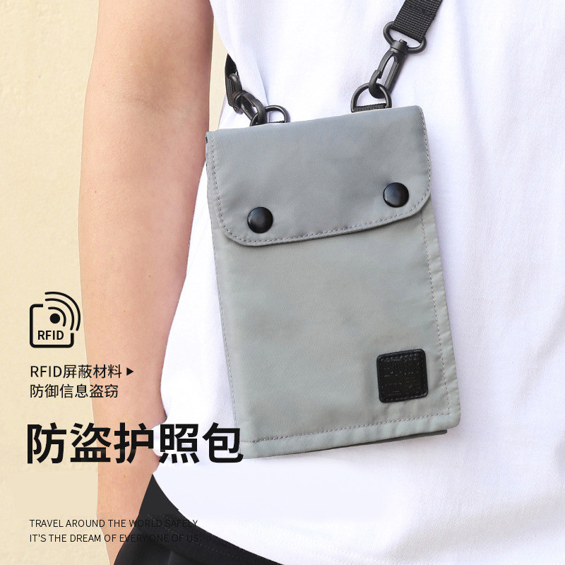 Travel Passport Documents Collection Package Brief mobile phone bag Men's multifunction Card Theft Protection Brush Money Bag Two-in-one Lady-Taobao