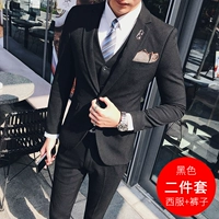 Черный два -части набор (костюм+брюки) одна пряжка