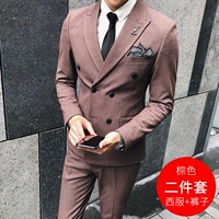 Коричневый два -купюр (костюм+брюки) двойной свежие