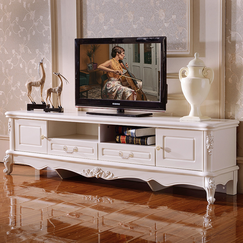 Eurostyle TV cabinet tea table combination solid wood pumping side modern minimalist living-room wall cabinet small family type containing cabinet combination cabinet
