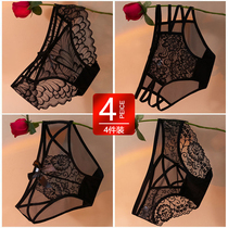 4 Dress Hollowed-out Pants Lady Pure Cotton Antibacterial Crotch Fire Hot Sexy New Lace Girls No Marks Low Waist Shorts