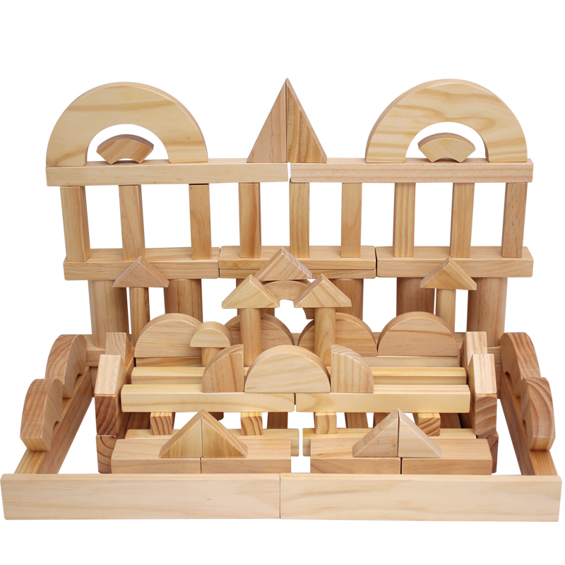 large wooden construction blocks