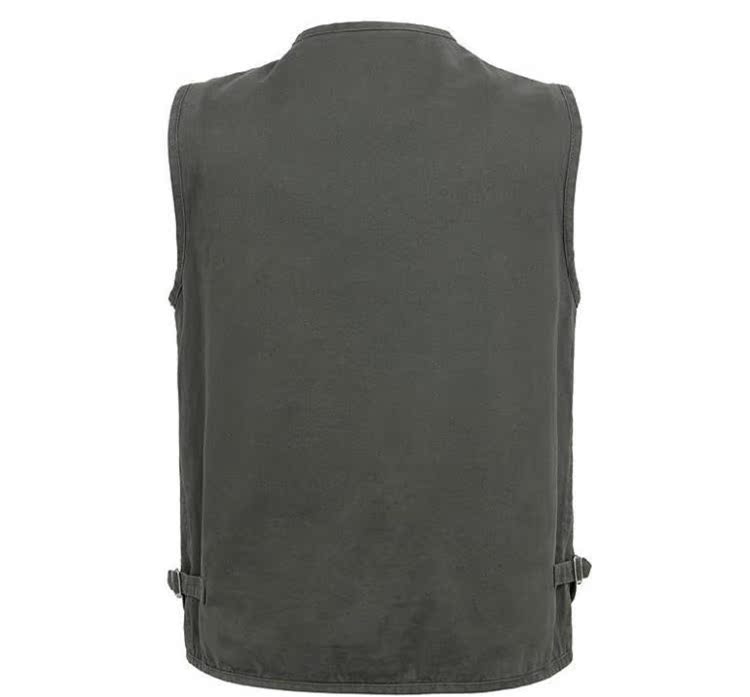 Mùa xuân và mùa thu vest vải cotton giặt nhiều túi trung niên ngoài trời chụp ảnh giải trí câu cá vest vest vest nam áo khoác giả vest nam hàn quốc