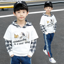 Childrens clothing boy clothes spring and autumn 2021 New Korean version of foreign style Boys Big Children Spring and Autumn hooded coat tide