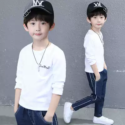 Boys 'spring and autumn bottoming shirt 2021 new Western style middle school children's T-shirt Korean version of boys' spring tide clothes