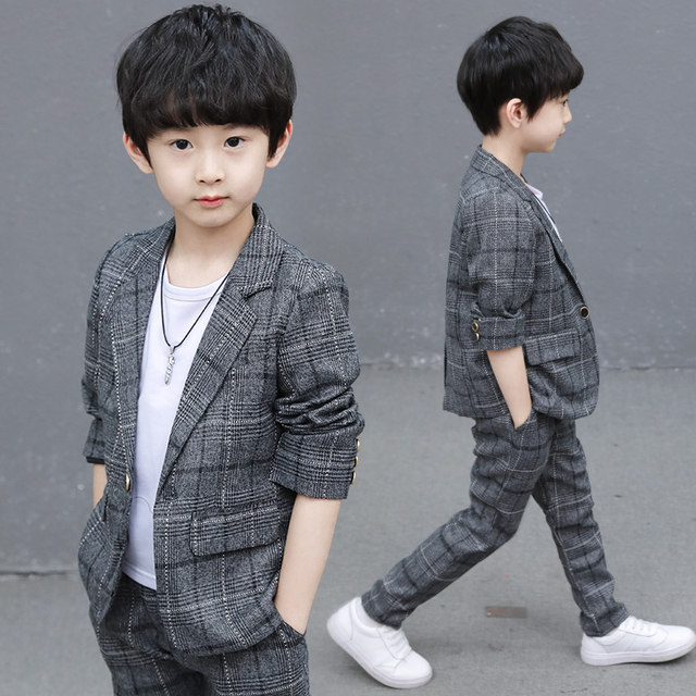 Boys suits spring suits 2022 new Korean version of the Western style in the big children handsome boy suits spring and autumn tide