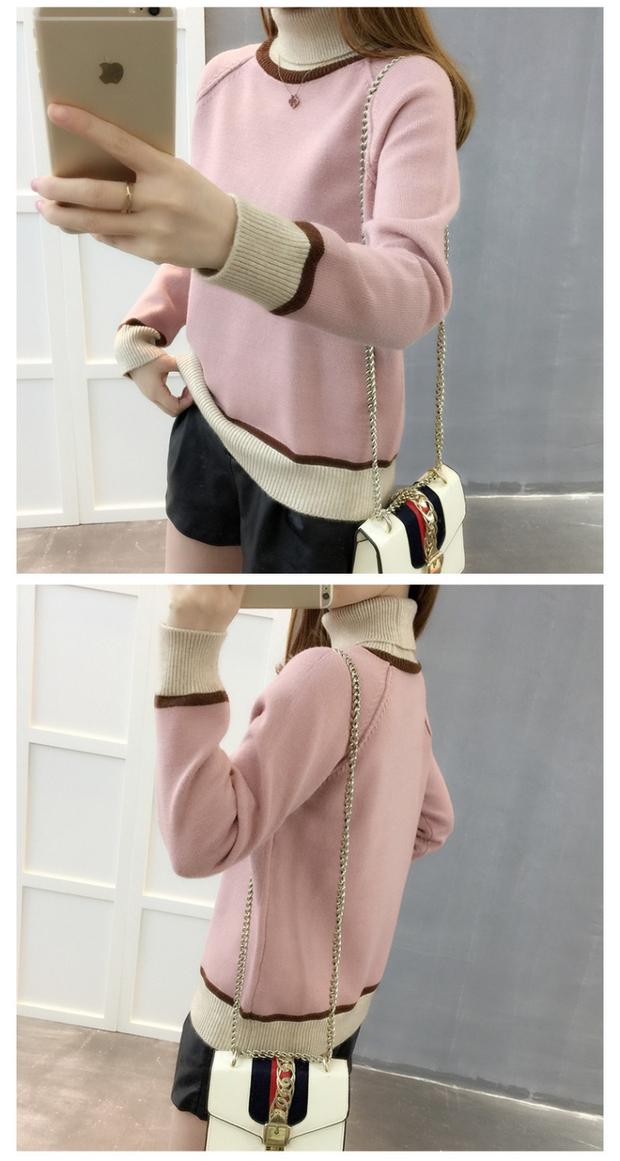 Phụ nữ mùa thu và áo len cổ cao mới thả lỏng phiên bản Hàn Quốc của set đồ hoang dã kết hợp áo len dày cho nữ - Áo len áo công sở nữ