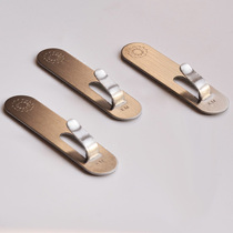 Creative 304 brushed stainless steel long stick hook narrow adhesive hook Wall on wall home dormitory bedroom storage wall-mounted