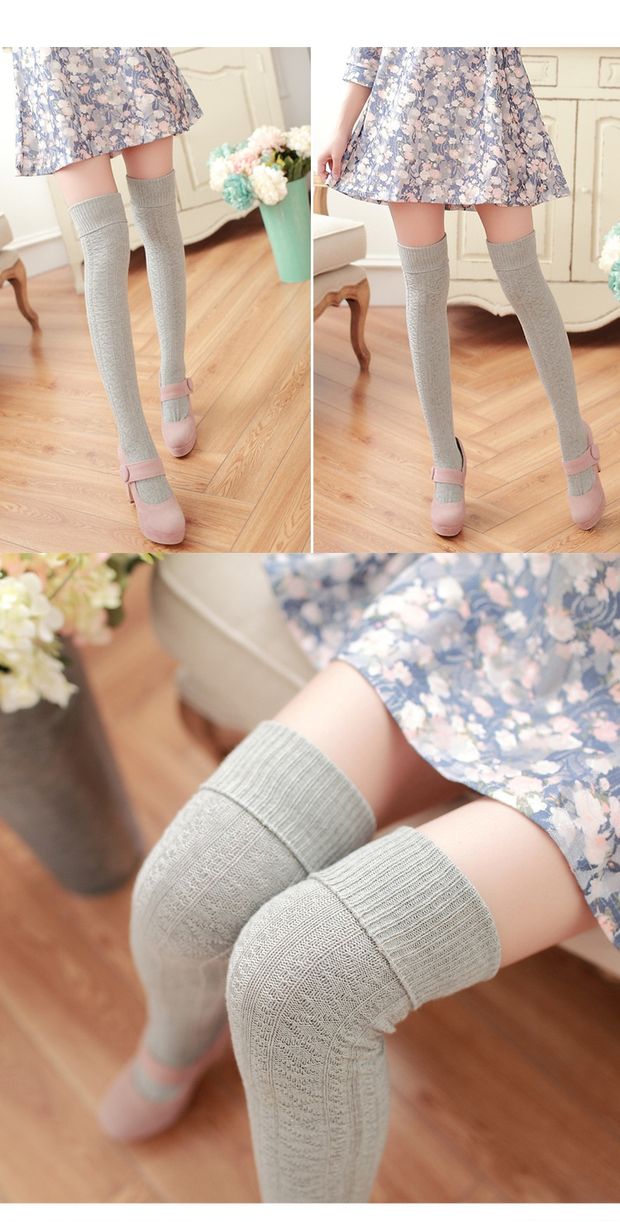 Nhật Bản ống cao mùa hè điều hòa không khí phòng xà cạp vớ trên đầu gối vớ chân nữ cotton dài ống vớ ngủ ấm vớ tất đẹp