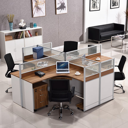 Staff desk Simple modern screen desk 2 4-person work desk station card seat Office desk and chair combination