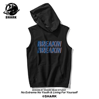 Thanh niên vest nam thương hiệu in cotton xu hướng cá tính sinh viên lỏng lẻo tay ngắn tay nam vest áo thun - Áo vest cotton áo ba lỗ tanktop nam