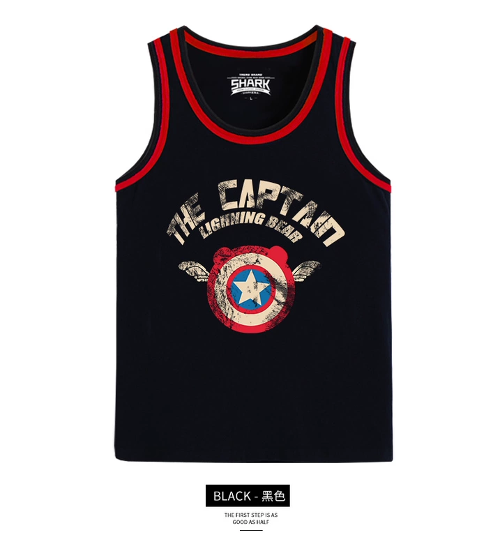 Tide thương hiệu vest nam thể dục cotton in văn bản Slim thể thao lỏng lẻo áo phông hip hop đường phố châu Âu và Mỹ - Áo vest cotton áo ba lỗ tanktop nam
