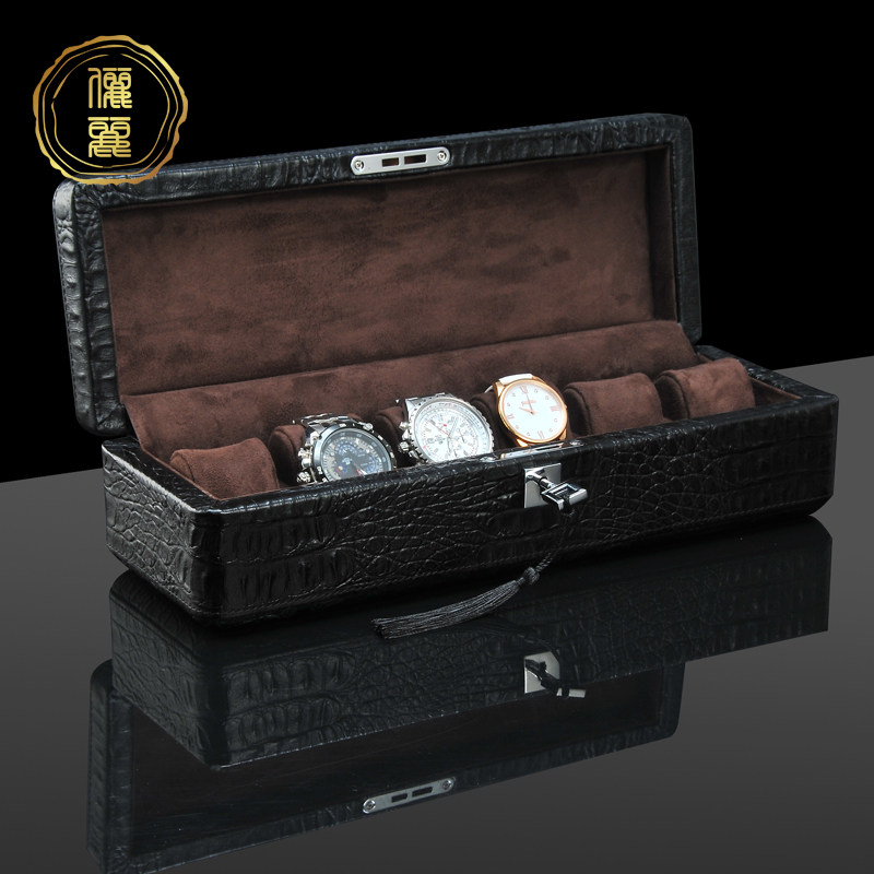 Li Li new leather watch box top layer of kraft watch box wooden watch collection box for men and women table