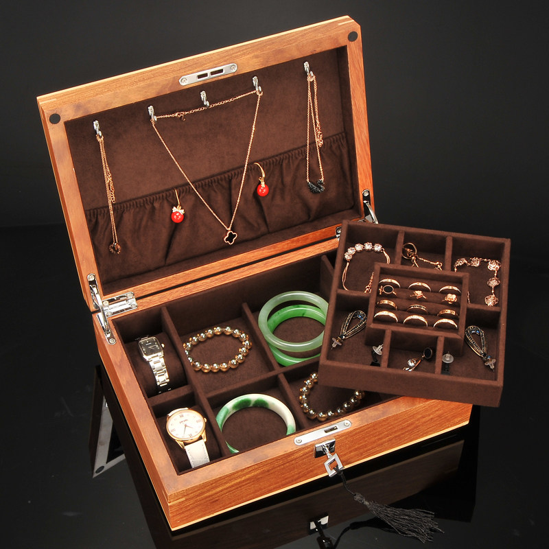 Lili African flower pears wood first accessories box solid wood watches box jewelry box containing box necklace bracelet handstring box wood