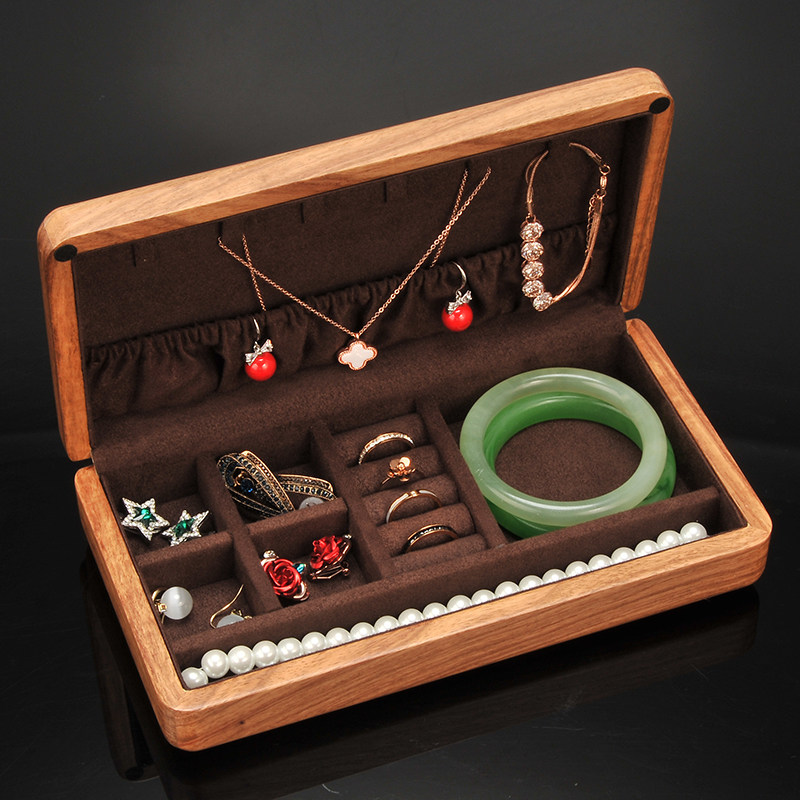 Lili Rosewood Jewelry Box Solid Wood Storage Box Wooden Light Luxury Exquisite Ear Needle Ring Box Bracelet Box Jewelry Box