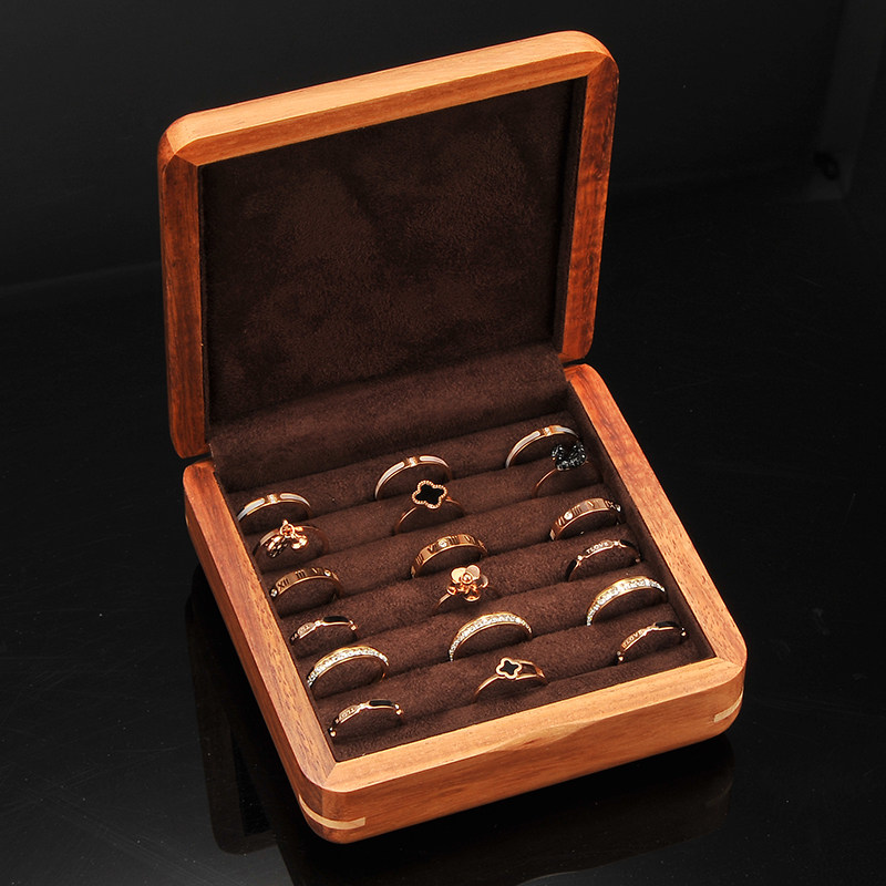 Lili rosewood solid wood cufflinks box Ring earrings collection storage box Jewelry box Hand jewelry box Unisex