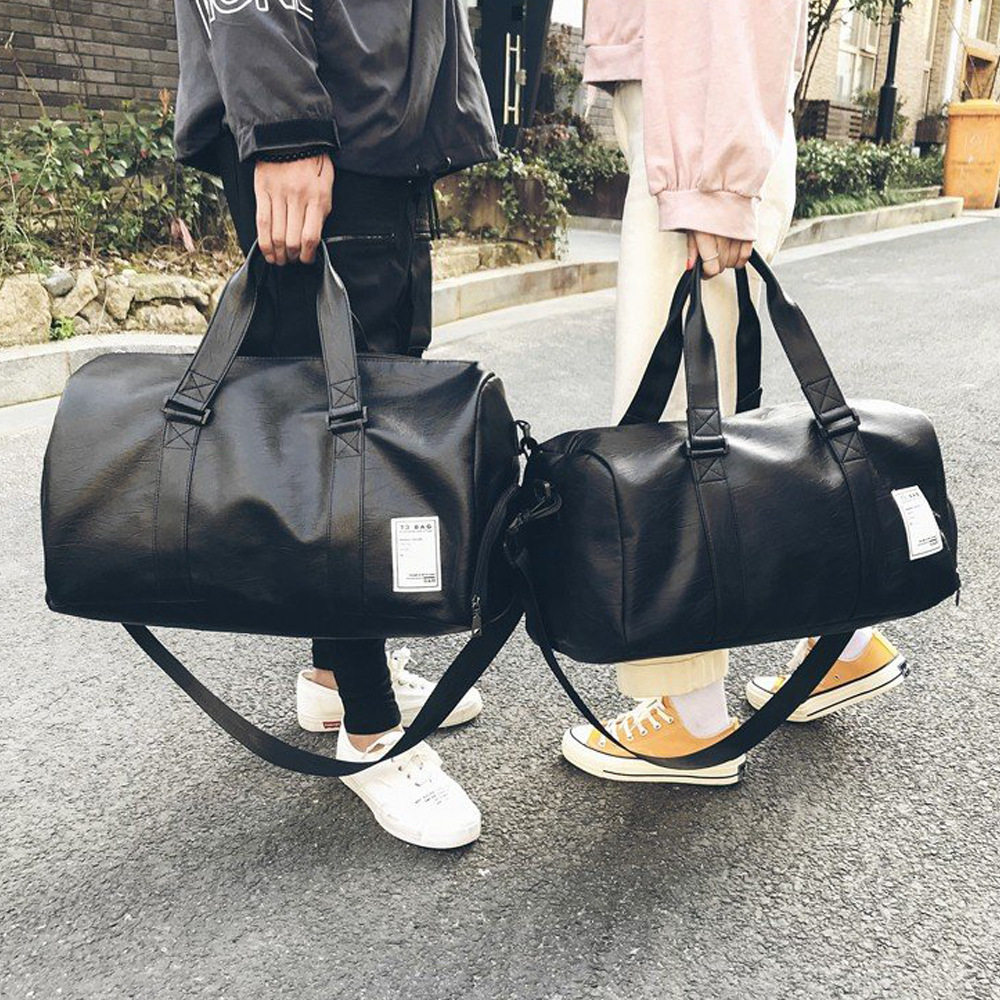 New Handbag Pu Leather Bag Business Travel Bag Sports Fitness Bag Training Bag Men And Women Short Walk Single Shoulder Travel Bag-Taobao