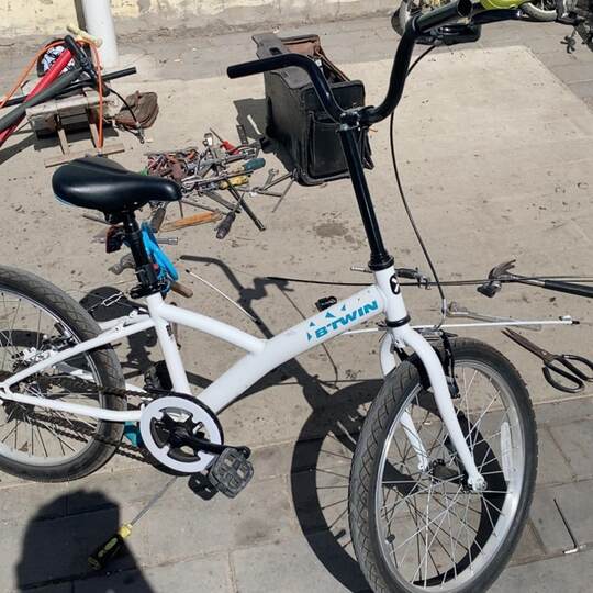 Children's bicycle stem accessories connected to booster