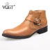 Giày cao cổ nam VQGT Giày nam cao cổ nam Giày da nam nhọn Giày da nam mùa đông Martin ủng thủy triều cộng với nhung giầy nam hàng hiệu Giày ống