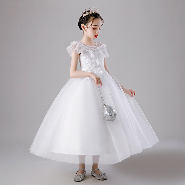 Children's catwalk dress high-end host princess dress flower girl wedding little girl western style girl birthday fluffy yarn