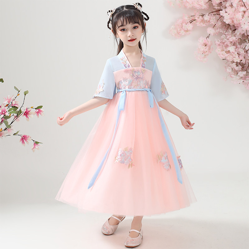 Children's Hanfu Girls Summer Dress Chinese Style Children's Costume Tang Costume Ancient Style Super Immortal Dress Summer Girls Costume Skirt