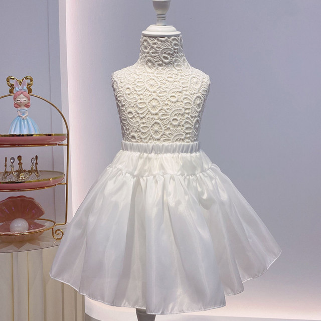 Girls skirt support children's long wedding dress skirt tutu skirt white princess petticoat flower girl dance skirt