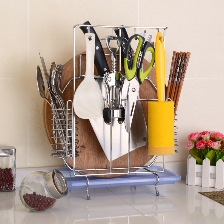 Kitchen Knife Rack Kitchen Supplies Discharge Cutter Holder Knife Holder cutting board Chopping Frame Multifunctional Containing shelf