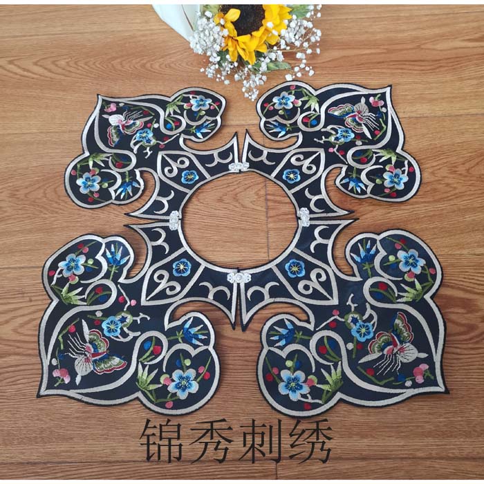 Hanjin Yun shoulder Melan bamboo embroidery flower drama fake collar shawl butterfly ancient fashion show matched