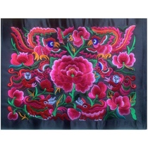 Big red phoenix opera peony machine embroidery piece cuffs apron pillow ethnic embroidery surface embroidery