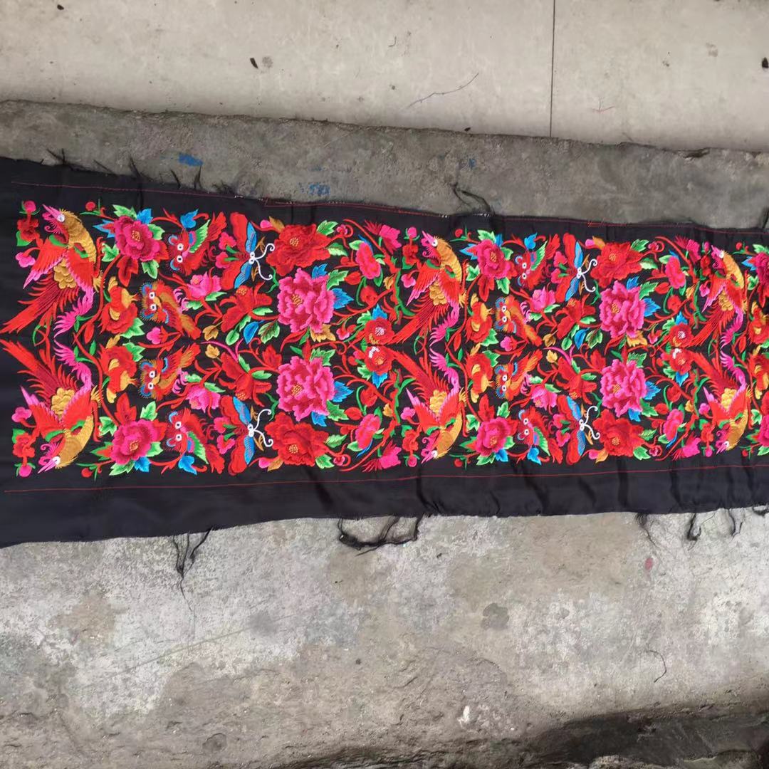 Guizhou Ethnic Lace Embroidery Pieces Minority Dress Accessories Miao Embroidery Machine Embroidery Pieces