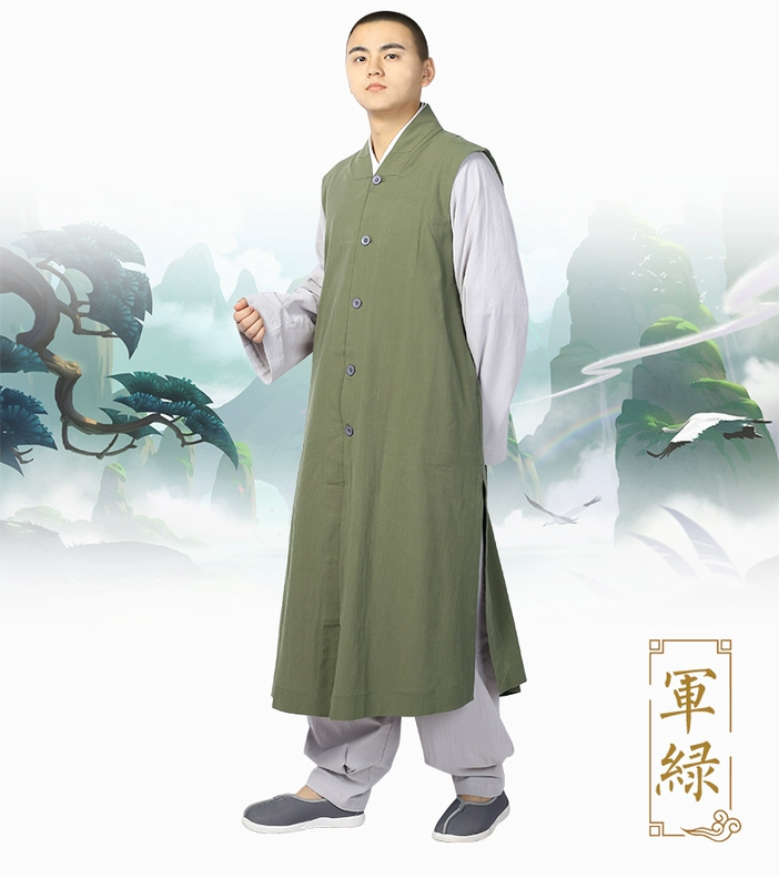 Shang Yuan Shang Yuan cotton mười màu truyền thống 僧 quần áo dài gamma vest áo vest dài quần áo vòng hoa 麻 chất đầy bông áo ba lỗ tập gym