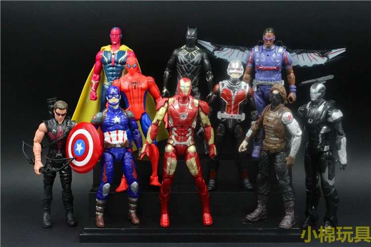 Bộ đồ Avengers Người Sắt Người Nhện Batman Captain America đồ chơi di động mô hình