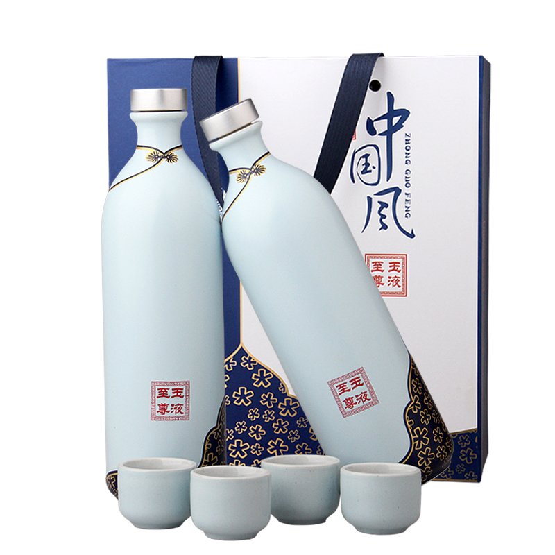 Jingdezhen ceramic bottle is empty bottles of 1 kg pack with a cup of household decoration seal wine jar jar liquor