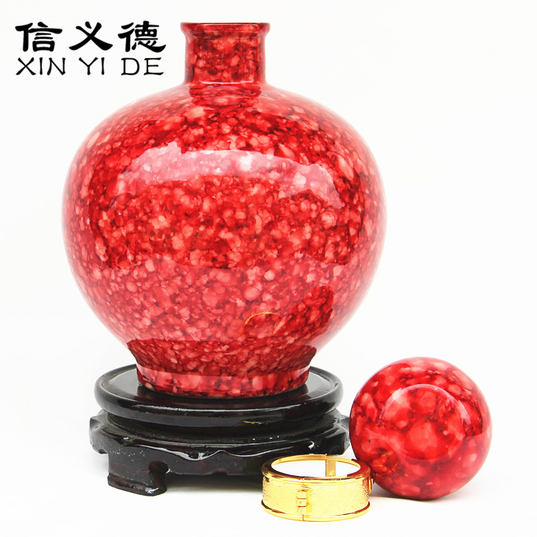 Jingdezhen 5 jins of outfit ceramic wine bottle 5 jins of new technology of water glaze sealing the empty wine wine jar