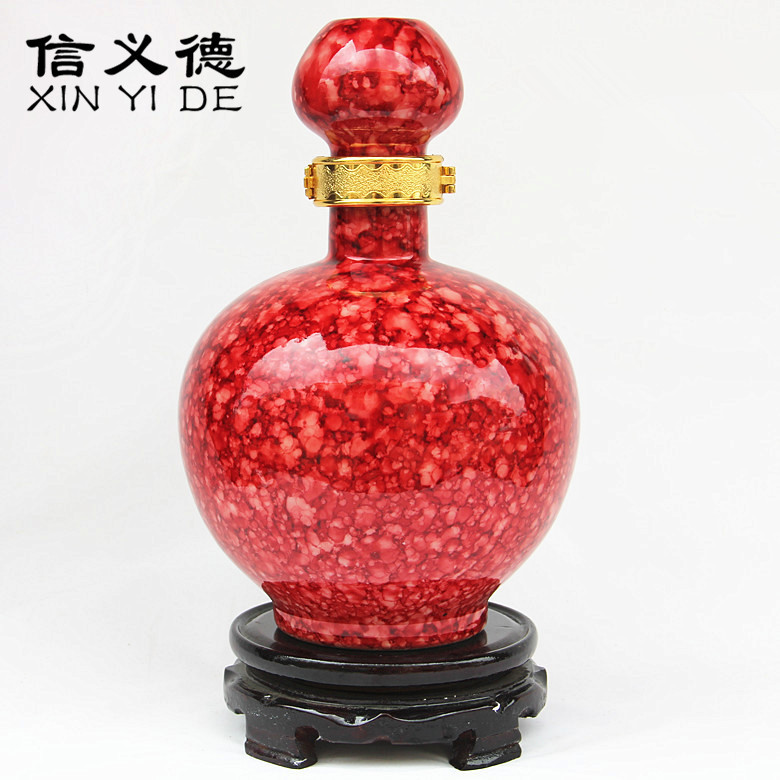 Jingdezhen 5 jins of outfit ceramic wine bottle 5 jins of new technology of water glaze sealing the empty wine wine jar