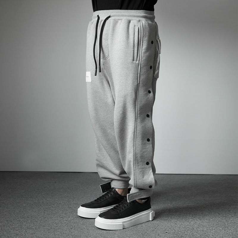 The Dirty Collection 3 0 - side snap buttons washed velcro leggings cotton trousers gray