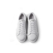 The Dirty Collection geometric design with thick bottom letter print white mens casual sneakers