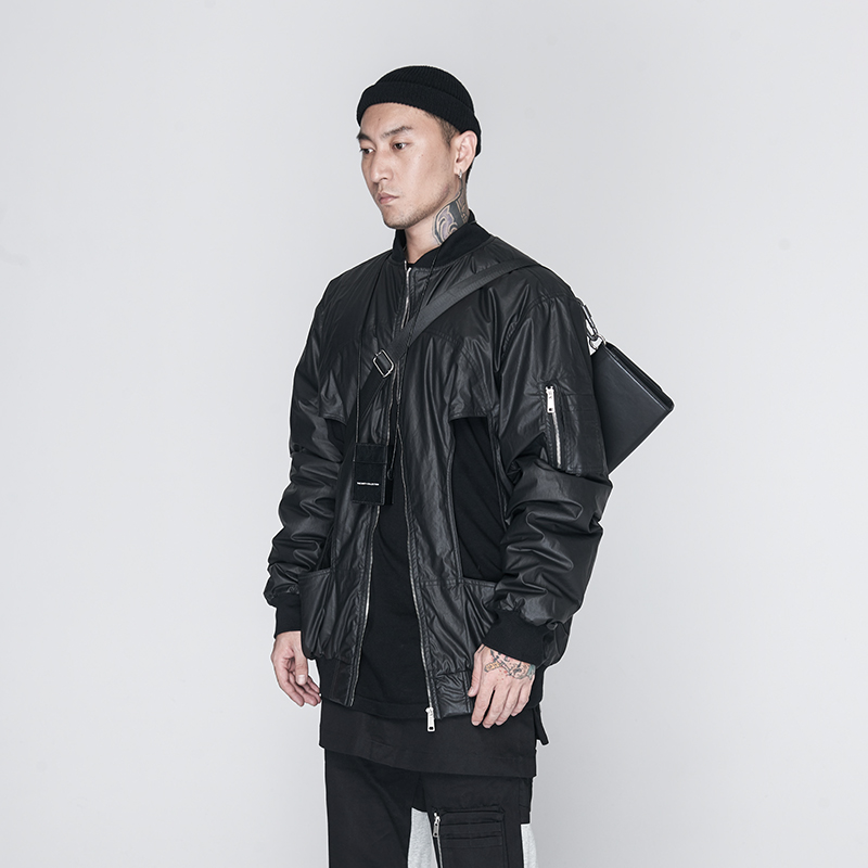 The Dirty Collection coated hollowed-out behind the letter cloth sticker male and female jacket baseball jacket