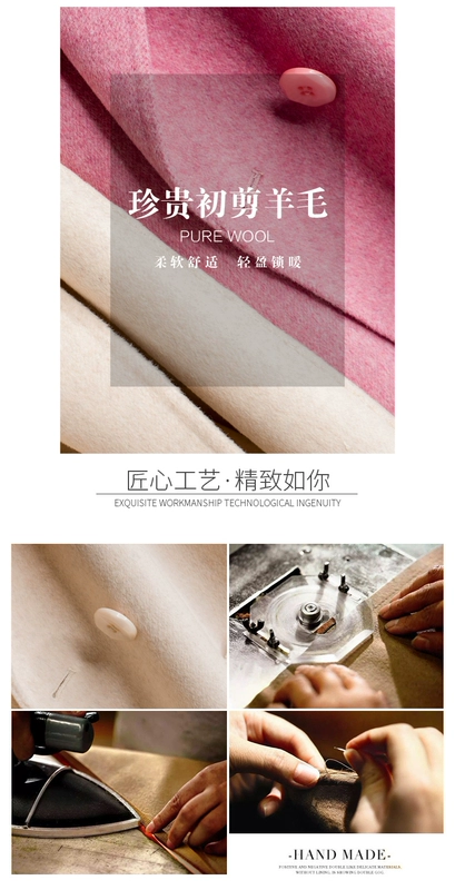Áo khoác len hai mặt nữ áo khoác ngắn thường xuyên áo khoác len nhỏ một chiếc áo khoác cashmere
