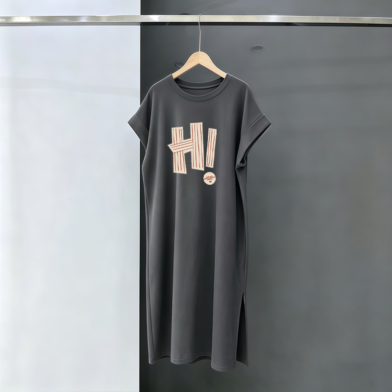 2026 New Style Flutter Sleeve Short-Sleeve T-Shirt Long Dress for Women, Loose Casual Plus-Size Dress with Slit, Summer Long Dress 2026 New Style Flutter Sleeve Short-Sleeve T-Shirt Long Dress for Women, Loose Casual Plus-Size Dress with Slit, Summer Long Dress