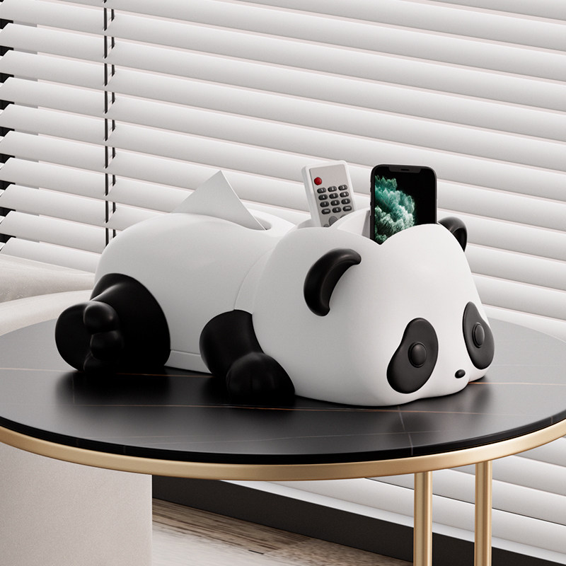 Коробка для салфеток Panda tissue box насосная коробка гостиная журнальный столик пульт дистанционного управления многофункциональное хранилище бытовая высококачественная креативная коробка для салфеток Изображение 1