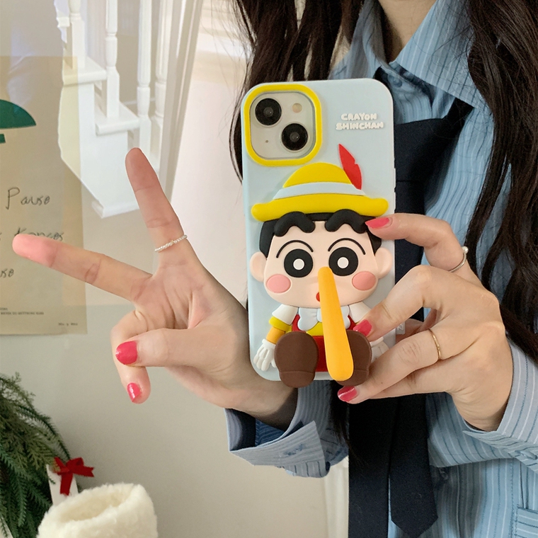 Pinochio Funny Unique Funny 3D Cartoon Creative Soft Cute Girls 15, 14, 13, 12, 11 iPhone Case