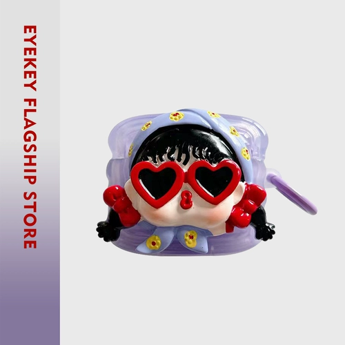 eyekey Sweet Cool Cartoon Girl Apply Airpods Case Airpodspro Apple Наушники для наушников 2 Беспроводной Bluetooth 3 поколения Airpodspor Новая трехмерная женщина Falling Soft Shell