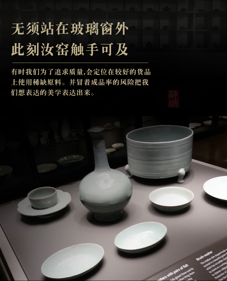 Melting cheng azure your up tea to wash to the ceramic large writing brush washer water jar for wash cup bowl on your porcelain wash tea accessories